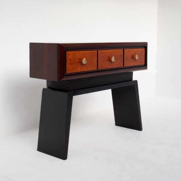 Art Deco Console with Burl Drawers