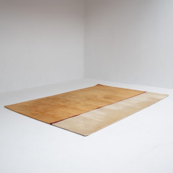 Vintage Wool Rug with Two-Tone Design