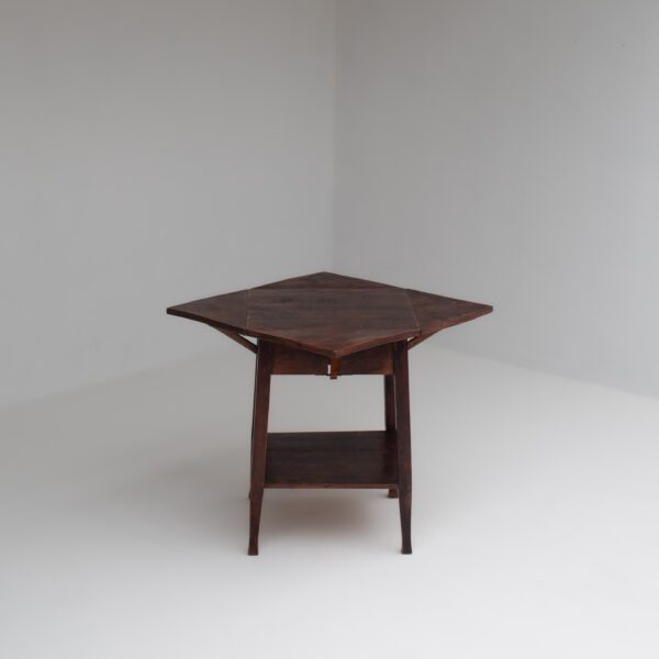 Art Deco Folding Side Table in Solid Wood