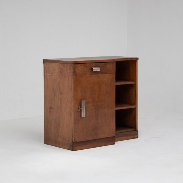 Art Deco Nightstand with Chrome Hardware