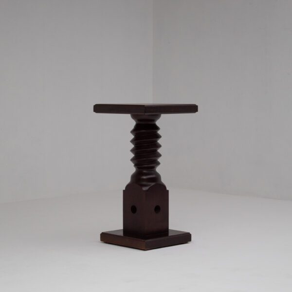 Vintage Wooden Pedestal Set in Stained Oak