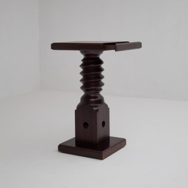 Vintage Wooden Pedestal Set in Stained Oak