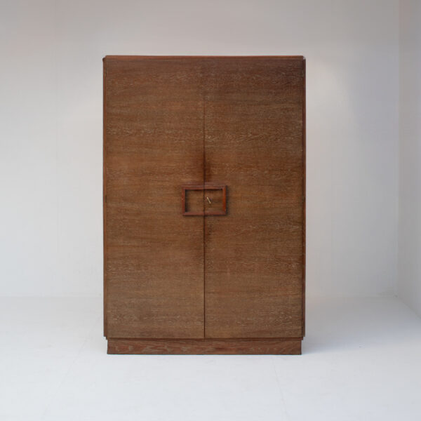 Claude Vassal Vintage Wardrobe Cabinet in Solid Oak