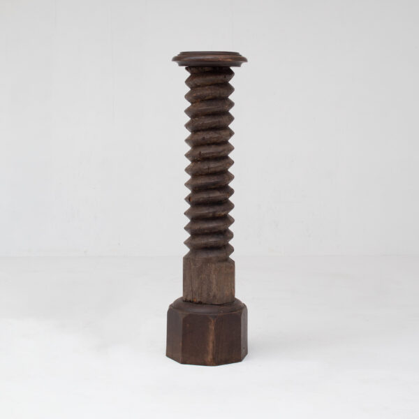 Primitive Spiral Oak Pedestal