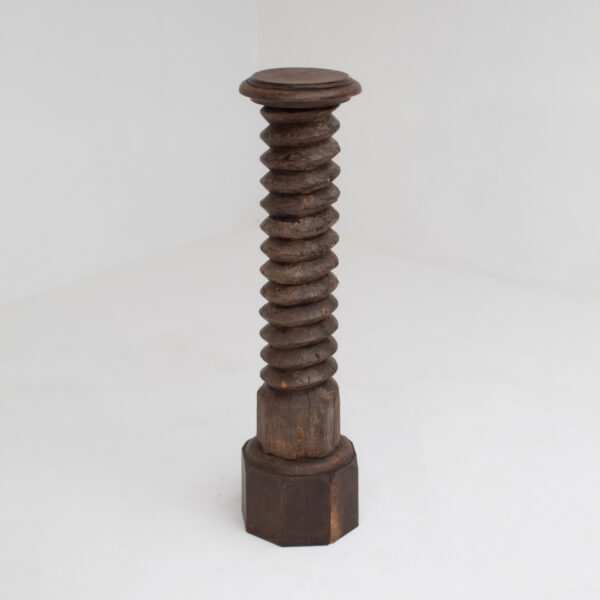 Primitive Spiral Oak Pedestal