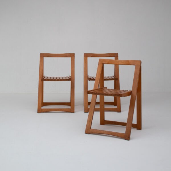 Set of Six Vintage Italian Folding Chairs, 1960s