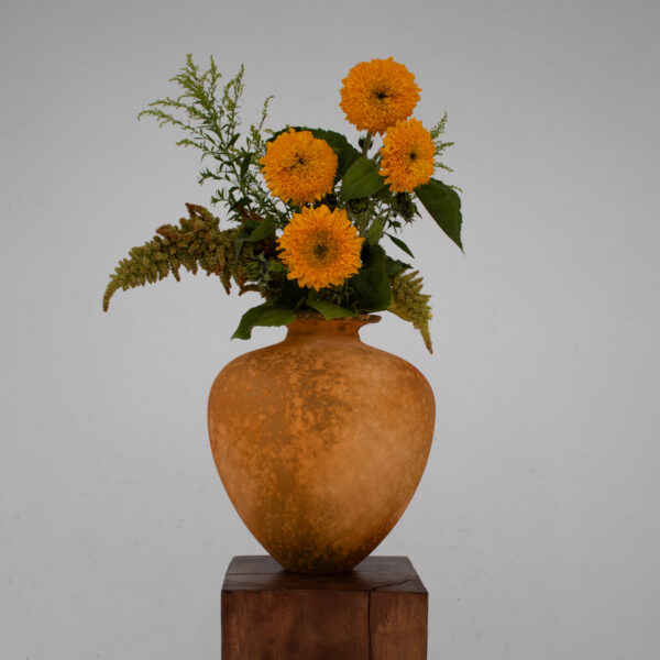 Vintage Orange Glass Vase