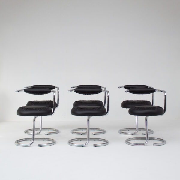 Set of 6 Cobra Chairs by Giotto Stoppino