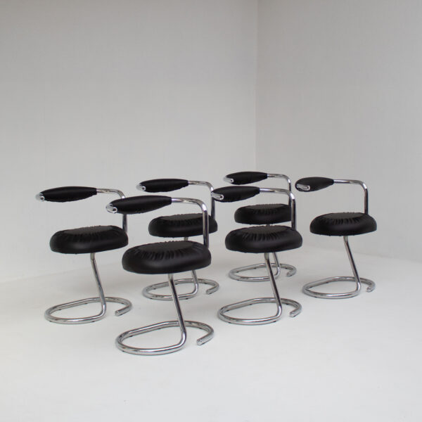 Set of 6 Cobra Chairs by Giotto Stoppino